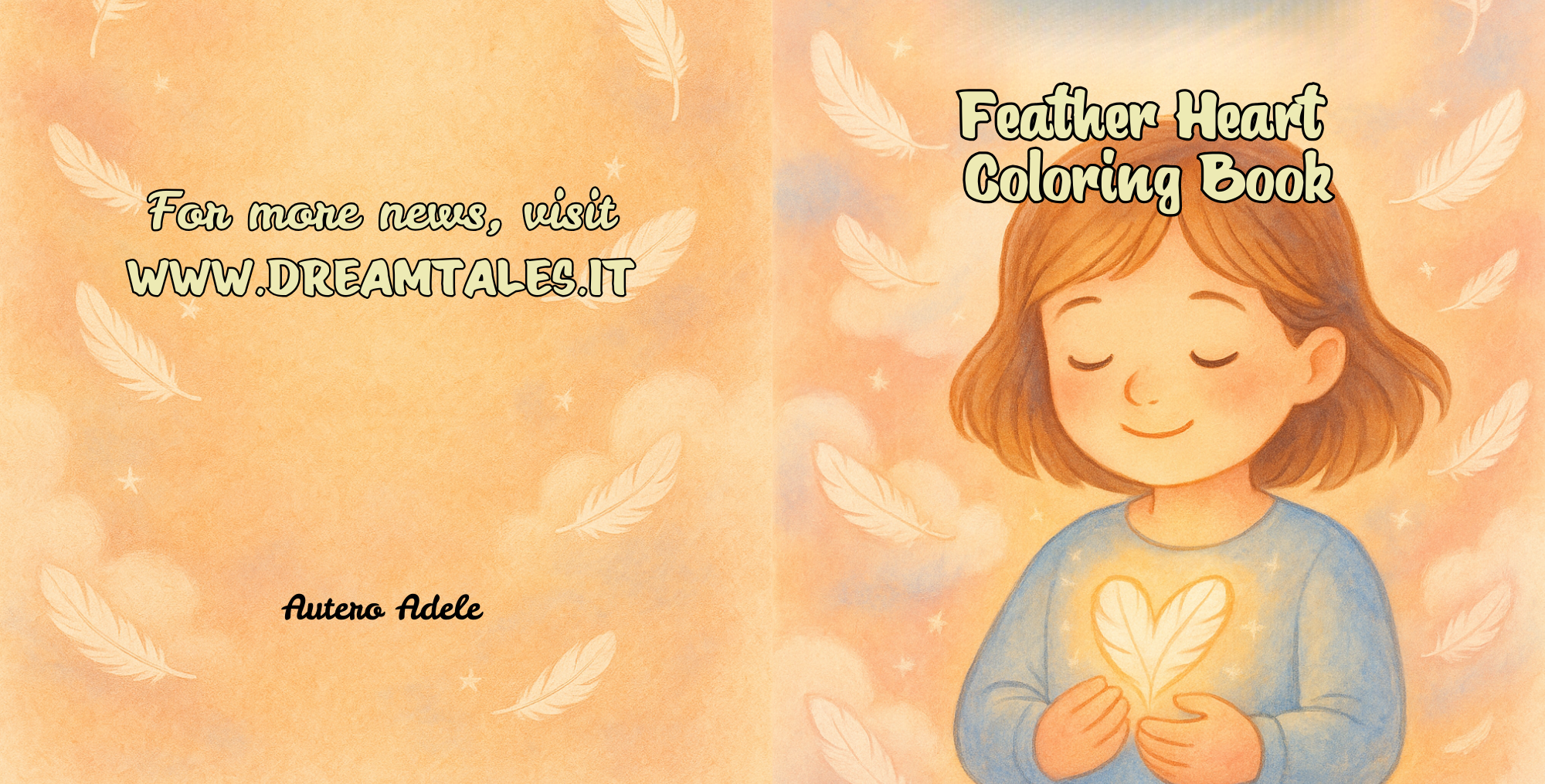 Cover of Feather Heart Coloring Book, a DreamTales coloring book for children
